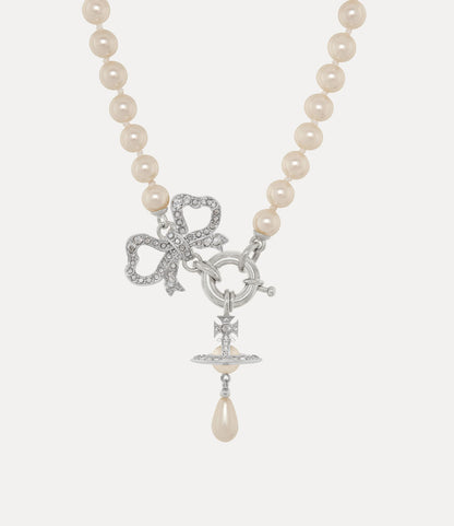 Vivienne Westwood Rigoberta Pearl Necklace 夢幻立體土星蝴蝶結珍珠項鏈