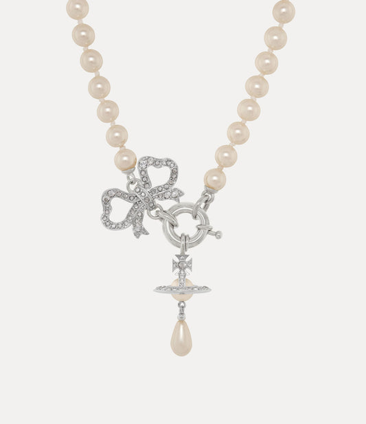 Vivienne Westwood Rigoberta Pearl Necklace 夢幻立體土星蝴蝶結珍珠項鏈