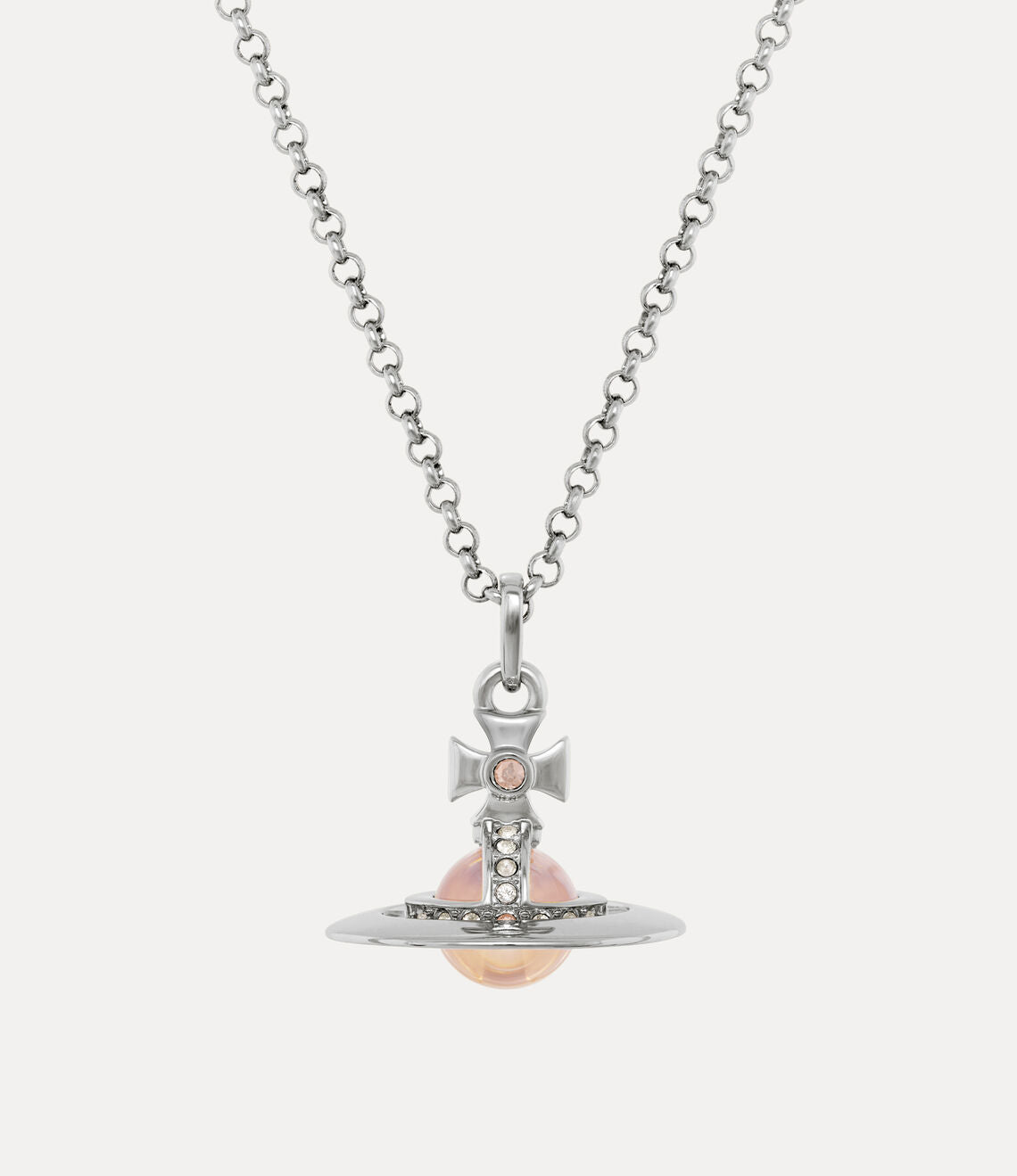Vivienne Westwood Petite & Tiny Peach ORB Necklace 限定限量蜜桃粉立體土星項鍊（全尺寸！）