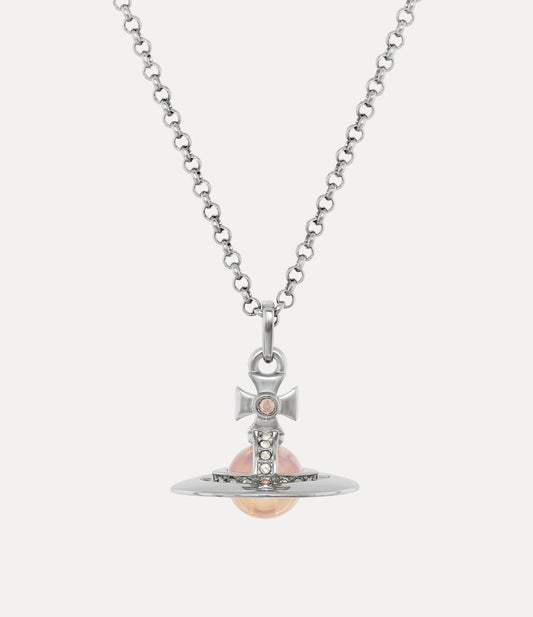 Vivienne Westwood Petite & Tiny Peach ORB Necklace 限定限量蜜桃粉立體土星項鍊（全尺寸！）