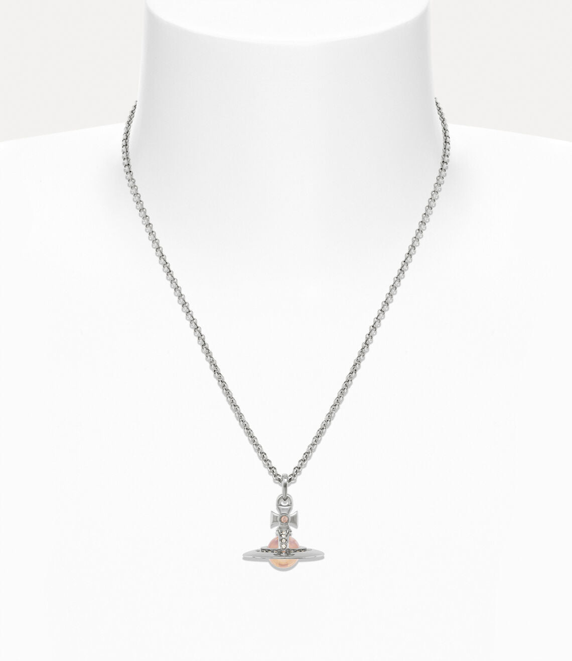 Vivienne Westwood Petite & Tiny Peach ORB Necklace 限定限量蜜桃粉立體土星項鍊（全尺寸！）