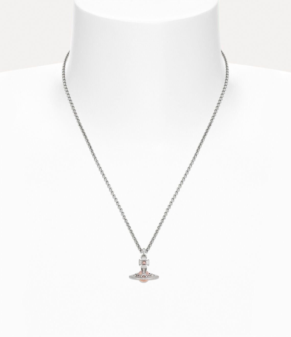 Vivienne Westwood Petite & Tiny Peach ORB Necklace 限定限量蜜桃粉立體土星項鍊（全尺寸！）