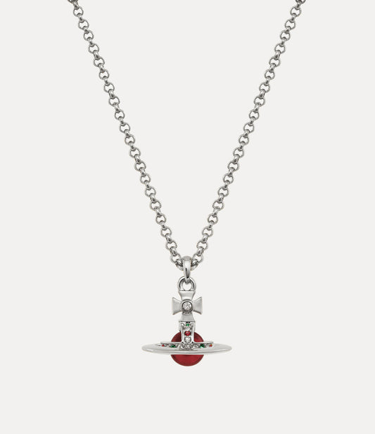 Vivienne Westwood New Petite Orb Pendant Necklace 限定限量闇紅立體土星小號項鍊