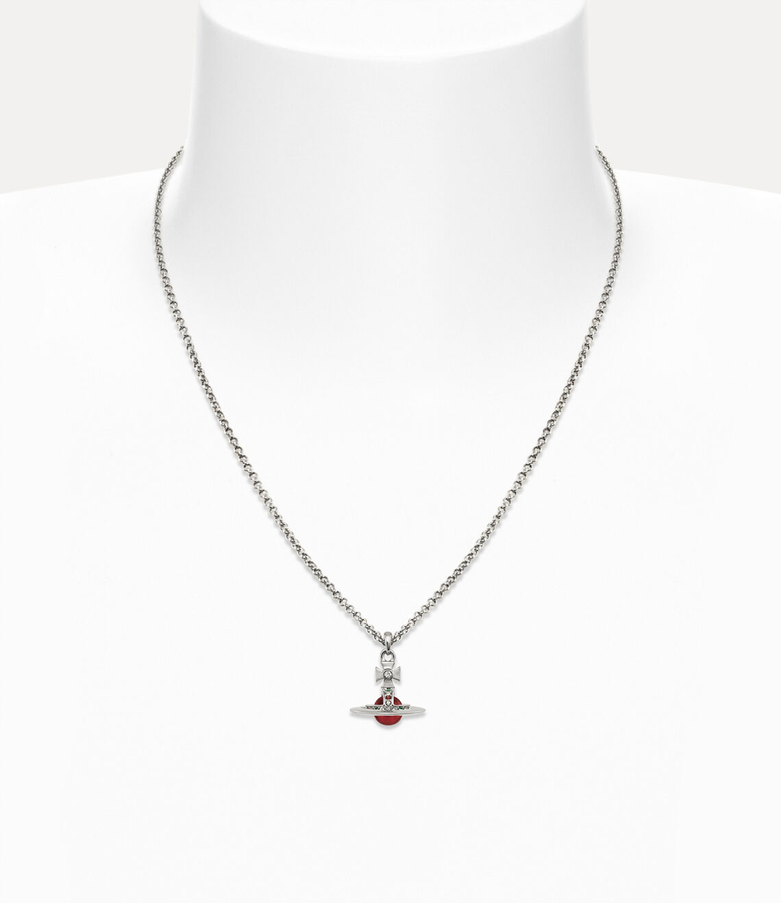 Vivienne Westwood New Petite Orb Pendant Necklace 限定限量闇紅立體土星小號項鍊