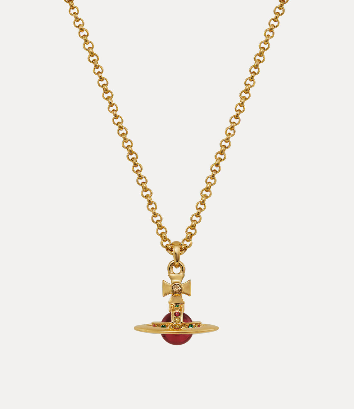 Vivienne Westwood New Petite Orb Pendant Necklace 限定限量闇紅立體土星小號項鍊