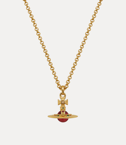 Vivienne Westwood New Petite Orb Pendant Necklace 限定限量闇紅立體土星小號項鍊