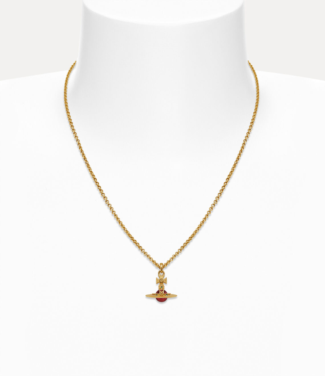 Vivienne Westwood New Petite Orb Pendant Necklace 限定限量闇紅立體土星小號項鍊