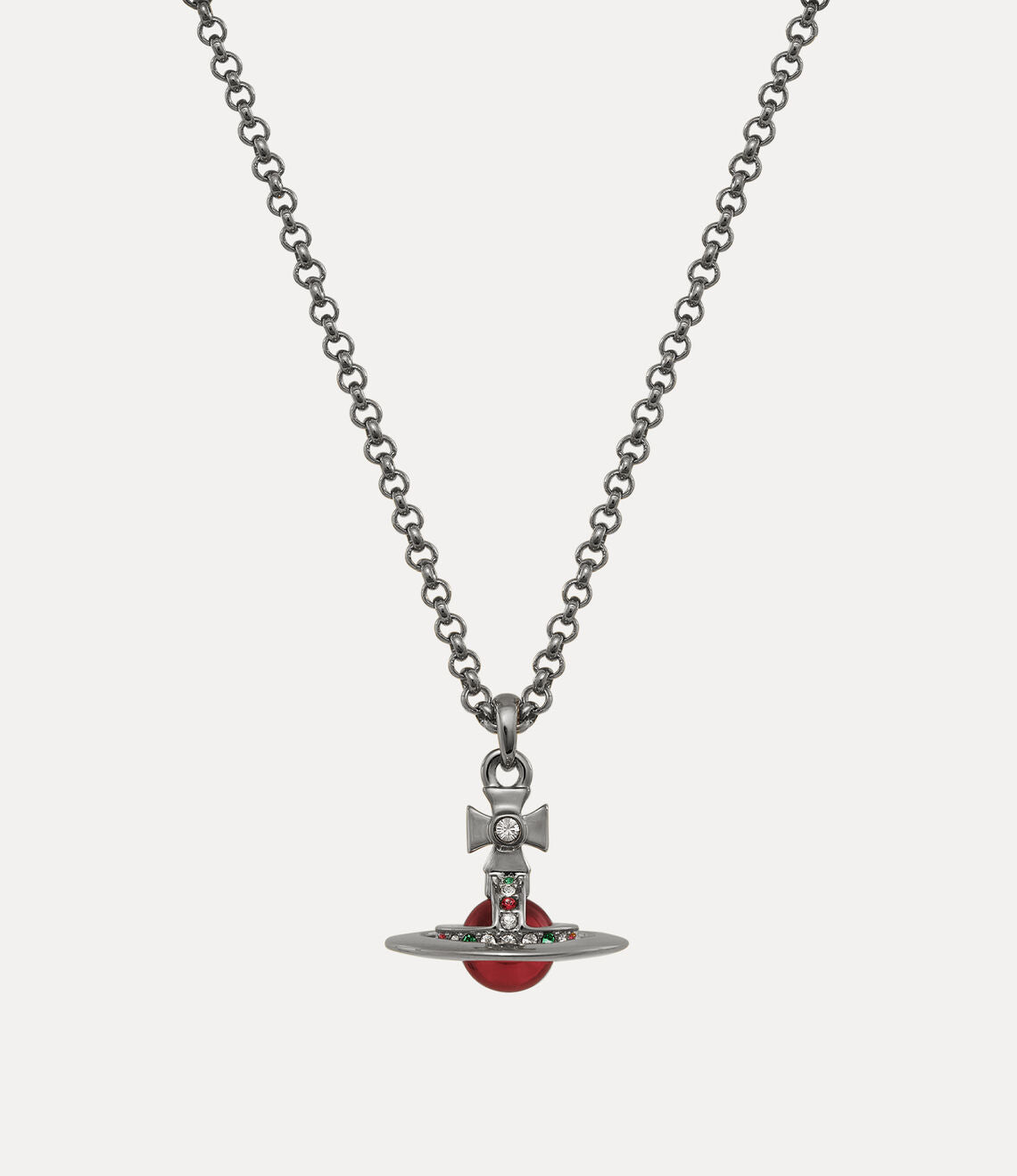 Vivienne Westwood New Petite Orb Pendant Necklace 限定限量闇紅立體土星小號項鍊