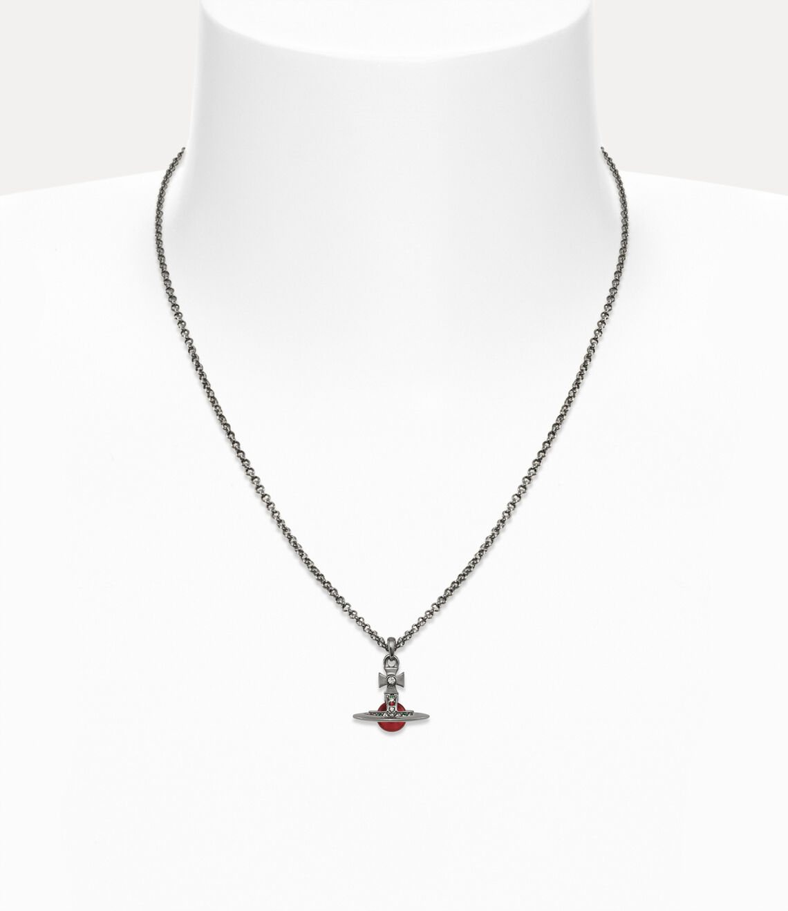 Vivienne Westwood New Petite Orb Pendant Necklace 限定限量闇紅立體土星小號項鍊