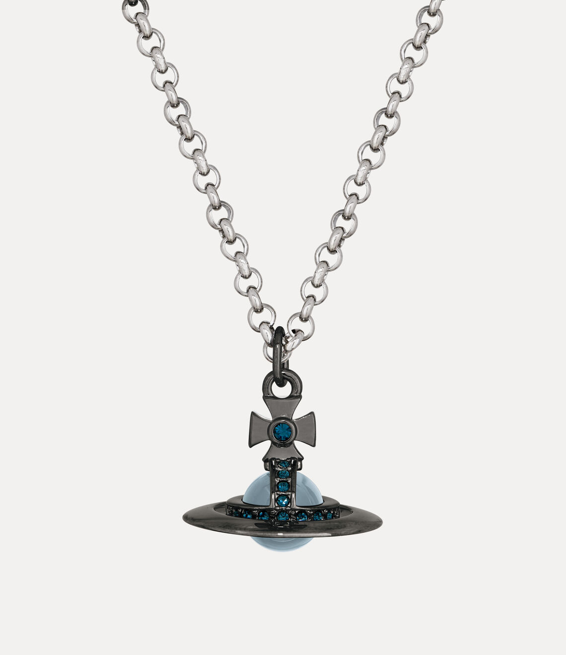 Vivienne Westwood Man. Petite & Tiny Blue ORB Necklace 限定限量闇黑藍立體土星項鍊（全尺寸！） (副本)