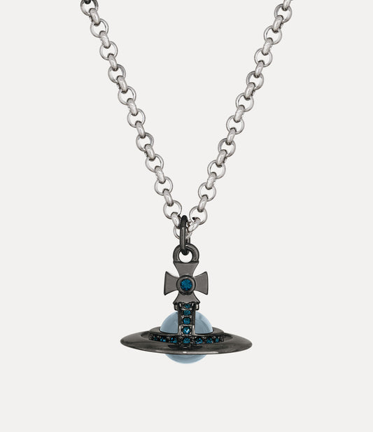 Vivienne Westwood Man. Petite & Tiny Blue ORB Necklace 限定限量闇黑藍立體土星項鍊（全尺寸！） (副本)