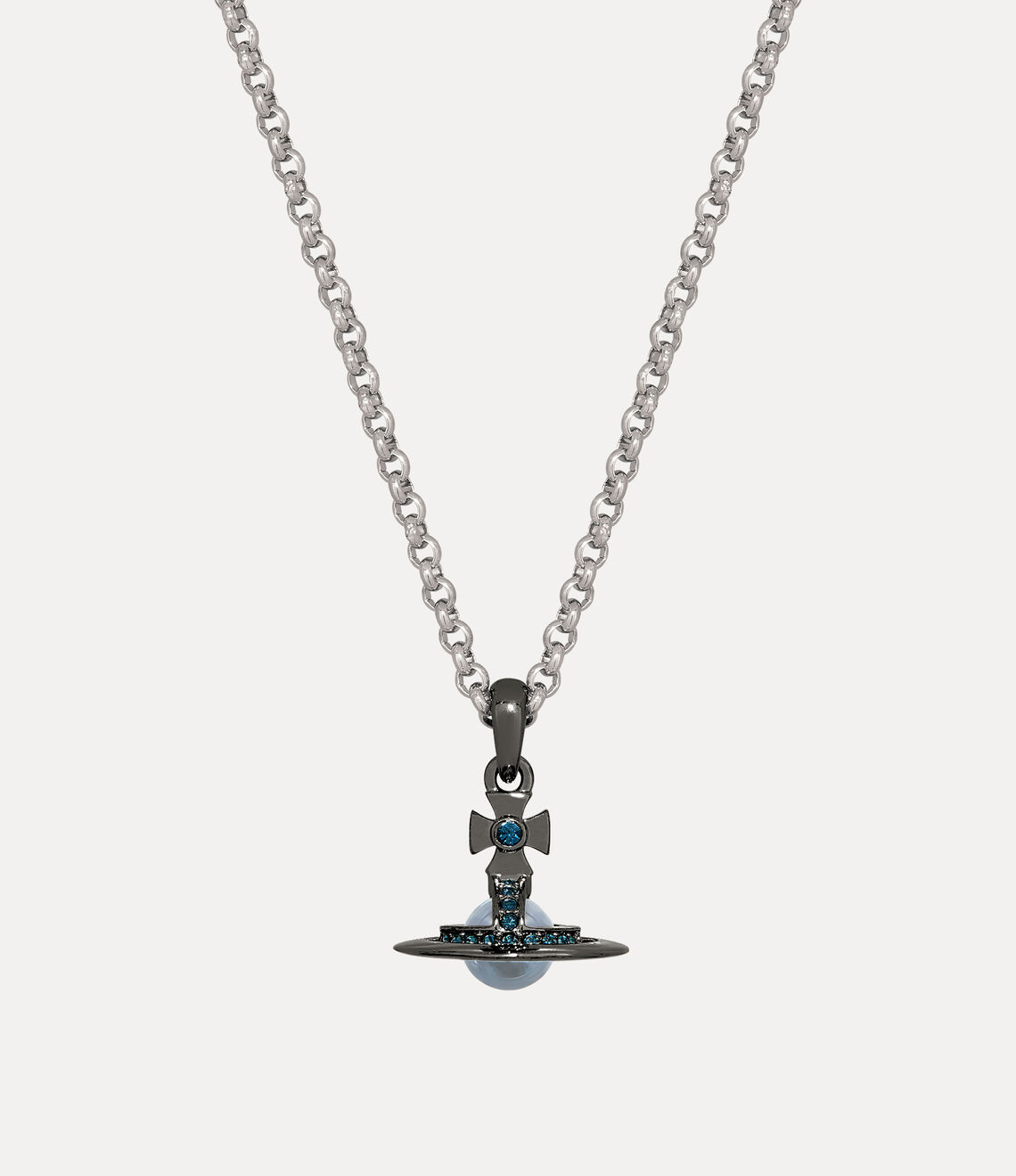 Vivienne Westwood Man. Petite & Tiny Blue ORB Necklace 限定限量闇黑藍立體土星項鍊（全尺寸！） (副本)