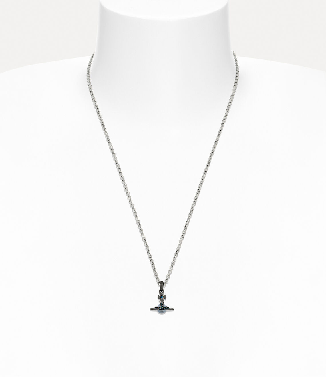 Vivienne Westwood Man. Petite & Tiny Blue ORB Necklace 限定限量闇黑藍立體土星項鍊（全尺寸！） (副本)