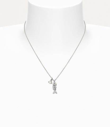 Vivienne Westwood Lyall Pendant 經典純銀魚骨頭立體土星項鏈 （共2色！）