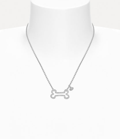 Vivienne Westwood Man. Lyndon Bone Pendant 經典純銀滿鑽骨頭立體土星項鏈