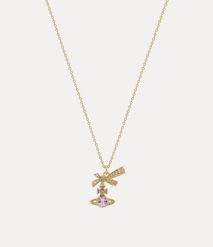 Vivienne Westwood Angelique Pendant Necklace 純銀蝴蝶結水晶項鍊（共2色！）