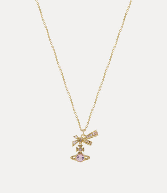 Vivienne Westwood Angelique Pendant Necklace 純銀蝴蝶結水晶項鍊（共2色！）