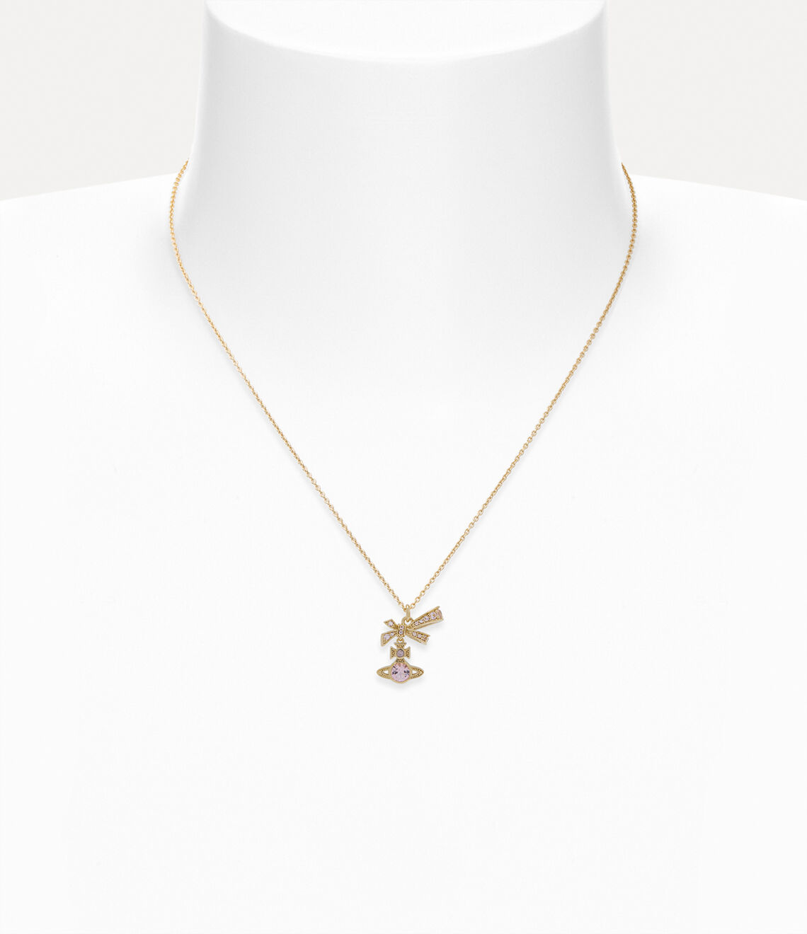 Vivienne Westwood Angelique Pendant Necklace 純銀蝴蝶結水晶項鍊（共2色！）
