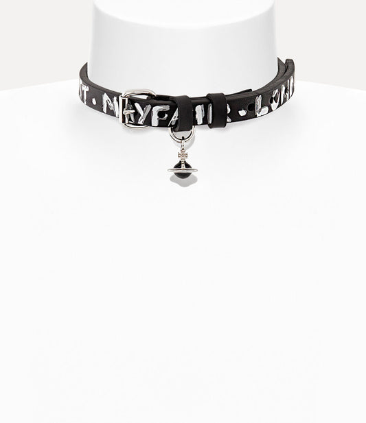 Vivienne Westwood Bristol Choker 經典立體土星皮革頸鏈