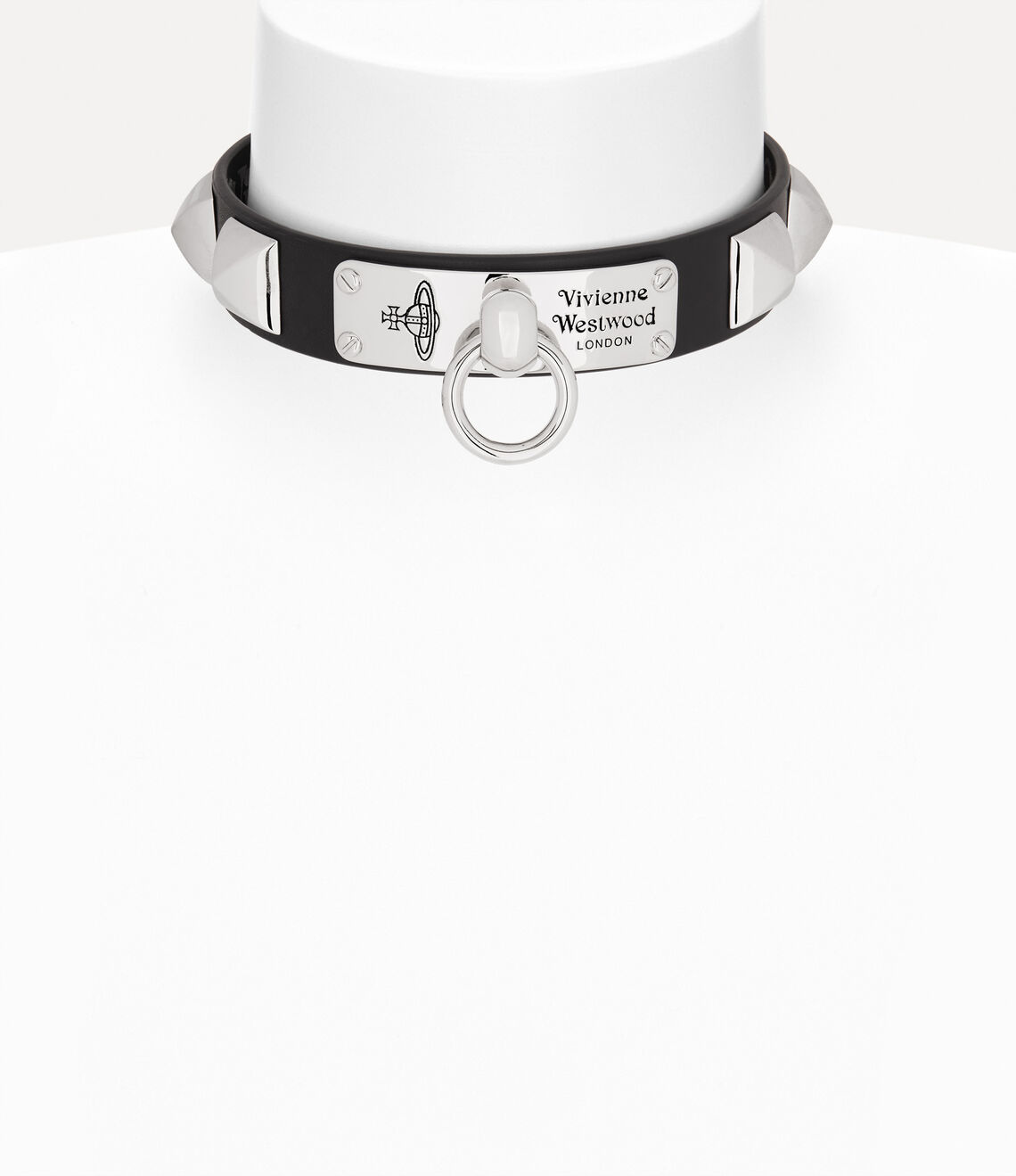 Vivienne Westwood Man. Paulo Choker 經典立體卯釘龐克土星皮革頸鏈