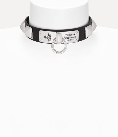 Vivienne Westwood Man. Paulo Choker 經典立體卯釘龐克土星皮革頸鏈