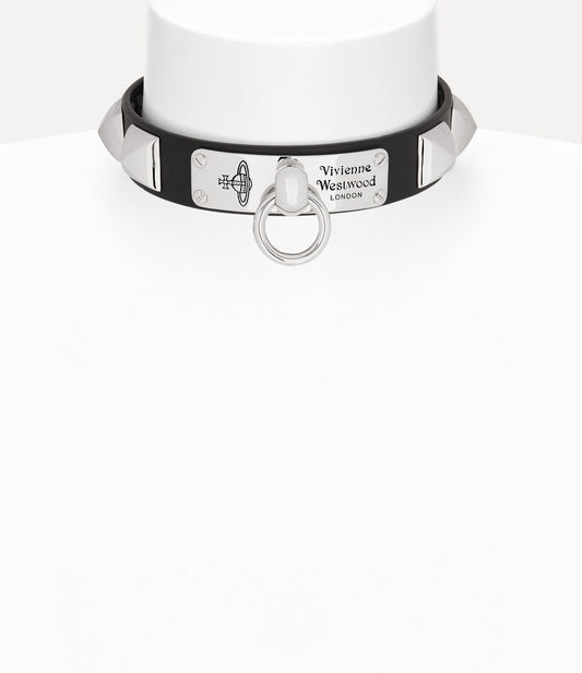 Vivienne Westwood Man. Paulo Choker 經典立體卯釘龐克土星皮革頸鏈