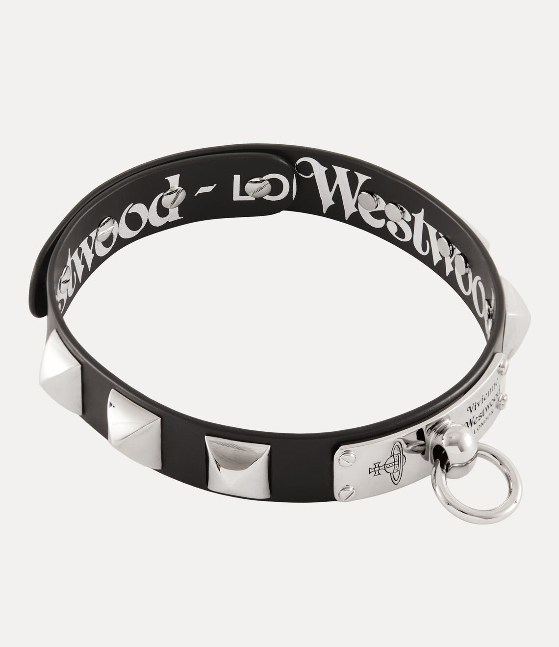 Vivienne Westwood Man. Paulo Choker 經典立體卯釘龐克土星皮革頸鏈