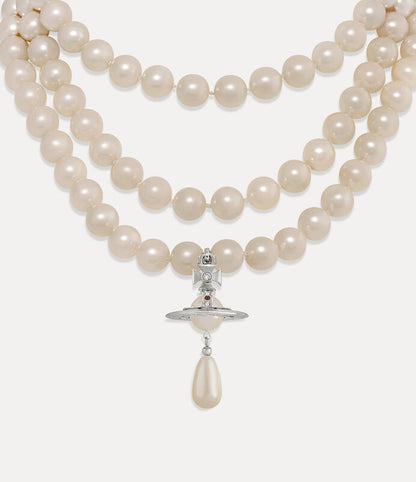Vivienne Westwood Three Row Pearl Necklace 三層珍珠頸鍊（共3色！）