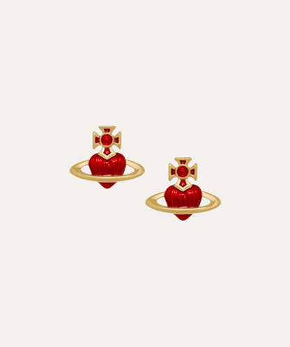 Vivienne Westwood FABIANNA Bas Relief earring 琺瑯愛心耳環