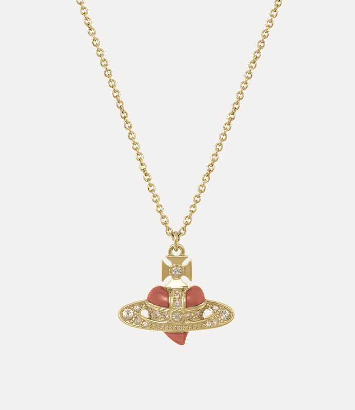 Vivienne Westwood New diamante heart pendant Necklace 復刻愛心土星項鍊