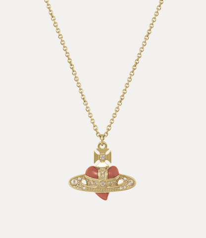 Vivienne Westwood New diamante heart pendant Necklace 復刻愛心土星項鍊