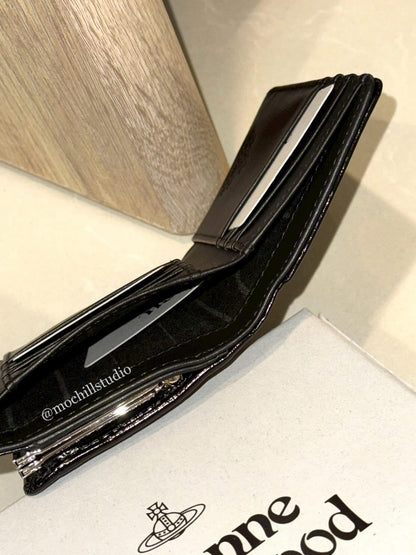 （限時特價！）Vivienne Westwood CROCODILE Frame Wallet 鱷魚紋立體土星三折口金短夾 （共5色！）