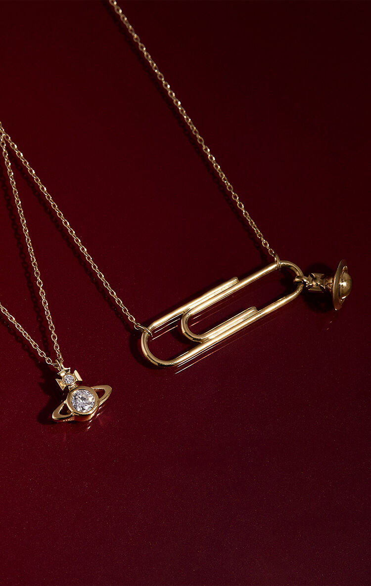 Vivienne Westwood Pimlico Pendant Necklace 土星別針純金項鍊