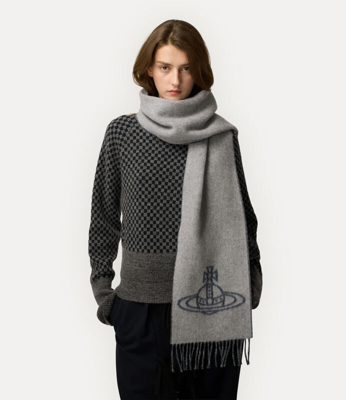 Vivienne Westwood 純羊毛刺繡土星圍巾