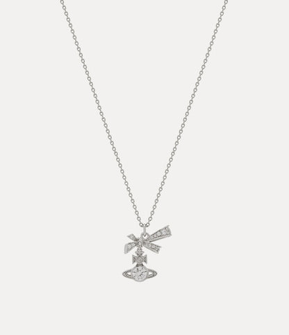 Vivienne Westwood Angelique Pendant Necklace 純銀蝴蝶結水晶項鍊