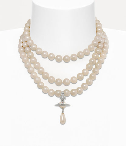 Vivienne Westwood Three Row Pearl Necklace 三層珍珠頸鍊（共3色！）