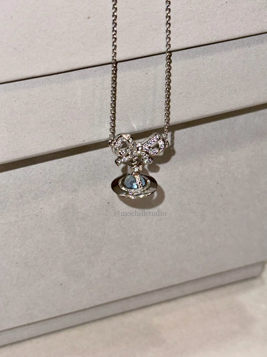 （限時特價！）Vivienne Westwood Octavie Necklace 夢幻立體蝴蝶結土星純銀項鍊（共7色！）