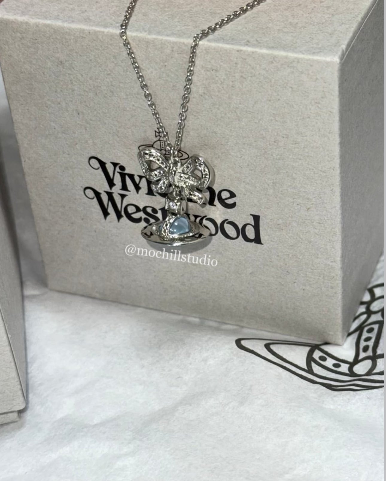 Vivienne Westwood Octavie Necklace 夢幻立體蝴蝶結土星純銀項鍊（共5色！）