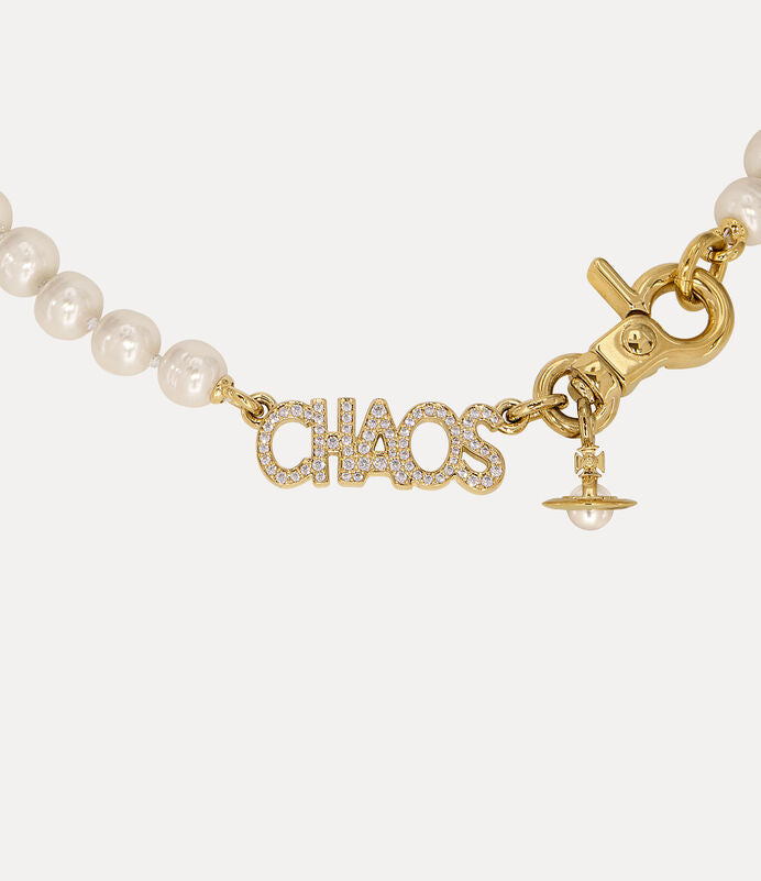 Vivienne Westwood Chaos Pearl Necklace 經典字母珍珠項鍊（共2色！）