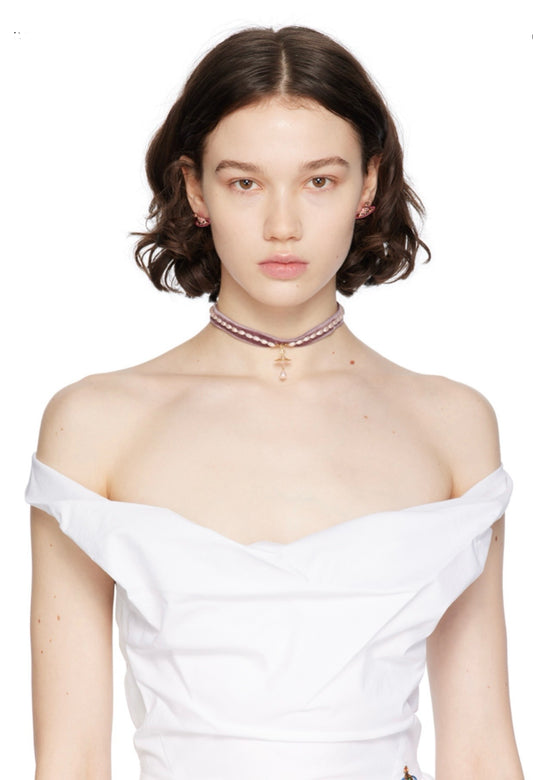 （現貨！）Vivienne Westwood Aleksa Choker 巴洛克珍珠土星絲絨頸鏈