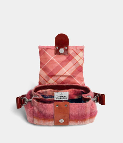 Vivienne Westwood Hazel Treasure Handbag 毛呢格紋雙背包