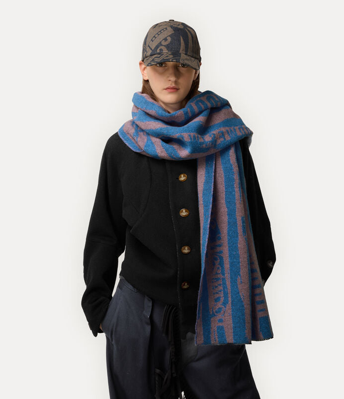 Vivienne Westwood 純羊毛不規則花紋圍巾