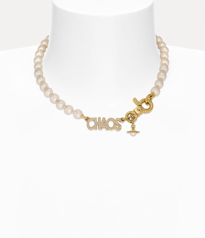 Vivienne Westwood Chaos Pearl Necklace 經典字母珍珠項鍊（共2色！）