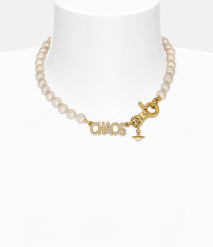 Vivienne Westwood Chaos Pearl Necklace 經典字母珍珠項鍊（共2色！）
