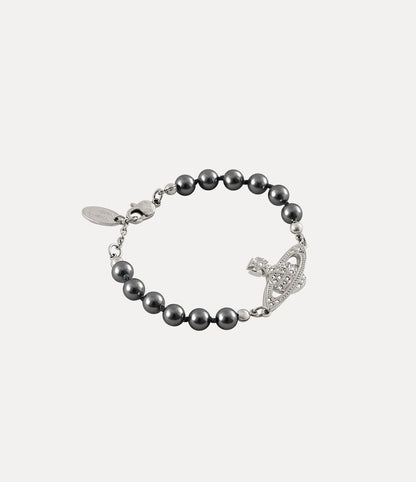 (現貨！）Vivienne Westwood Mini Bas Relief Bracelet 經典滿鑽土星珍珠手鍊（共3色！）
