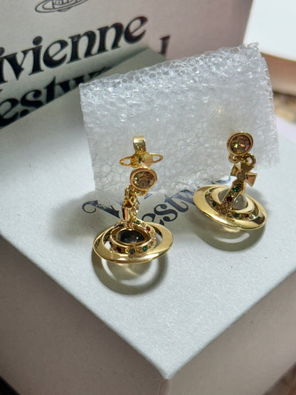 （現貨！) Vivienne Westwood Petitie Earrings 經典立體土星耳環（無盒 微瑕疵）