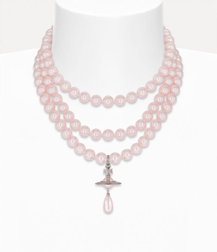 Vivienne Westwood Three Row Pearl Necklace 三層珍珠頸鍊（共3色！）