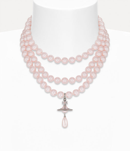 Vivienne Westwood Three Row Pearl Necklace 三層珍珠頸鍊（共3色！）
