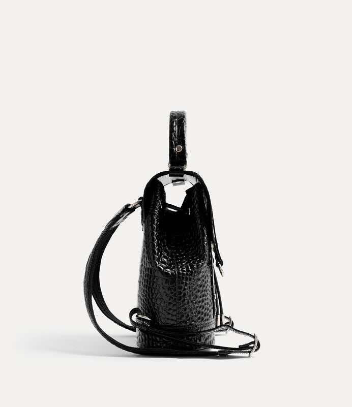Vivienne Westwood Max Small Bag 立體土星鱷魚紋束口後背包