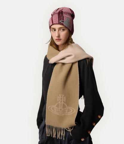 Vivienne Westwood 純羊毛刺繡土星圍巾
